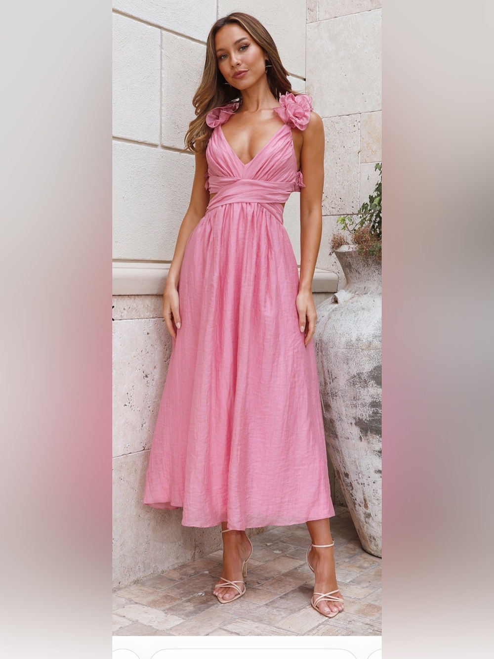 RING THE WEDDING BELLS MAXI DRESS PINK - Picture 1 of 4